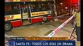 Choque de colectivos en avenida Santa Fe  Telefe Noticias [upl. by Idorb497]