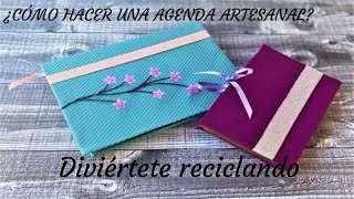 DIY TUTORIAL de COMO HACER una AGENDA LIBRETA o DIARIO ARTESANAL desde 0  ENCUADERNACIÓN y COSIDO [upl. by Beetner]