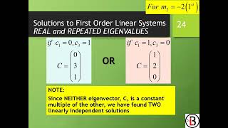 Homogeneous Linear System Real and Repeated Eigenvalues  Advanced Mathematics [upl. by Naitsirt]