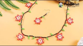 Collier de perles de rocaille de fleurs [upl. by Burrows27]