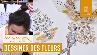 TUTO  Comment dessiner des fleurs   MarieGabrielle Berland [upl. by Akilak630]