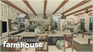 Bloxburg  Coastal TwoStory Spring Family Farmhouse  Roblox  House Build [upl. by Drallim]