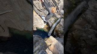 80 FOOT GAINER CLIFF JUMP INTO INSANE CANYON ⚠️ shorts sendit gainer waterfall [upl. by Malory]