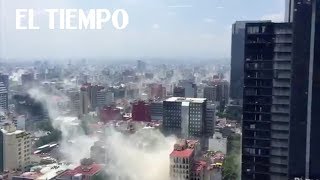 Videos aficionados muestran momentos de pánico tras terremotos en México [upl. by Irolav]