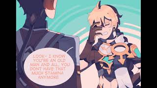 quotTwo Travelers and a Godquot  GENSHIN IMPACT COMIC DUB [upl. by Nairot]