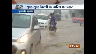 Heavy showers in DelhiNCR severe water logging in Gurugram [upl. by Cigam778]