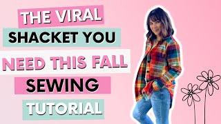 The Viral Shacket You Need  Sew the Connie Casual Shacket Pattern Today [upl. by Ainirtak]