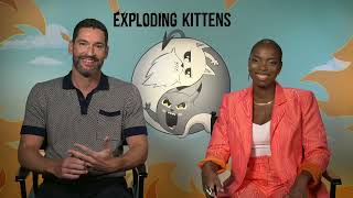 Tom Ellis and Sasheer Zamata on animation good vs evil and Exploding Kittens [upl. by Wing778]