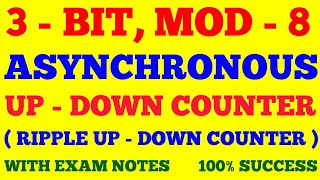 3 BIT ASYNCHRONOUS UP  DOWN COUNTER  RIPPLE UP  DOWN COUNTER  DIGITAL ELECTRONICS  EXAM NOTES [upl. by Jegar175]