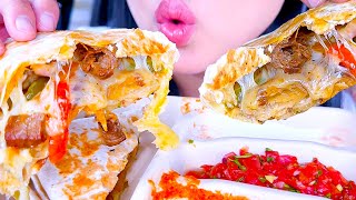 Asmr Car Mukbang  Cheesy Steak Quesadilla DIPPED in Guacamole Eating Sounds ASMR Phan [upl. by Alguire698]