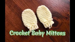 How to Crochet Baby Mittens 06 months [upl. by Ecyt674]