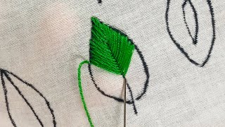 Hand embroidery 4 Easy Leaf Hand Embroidery Stitches [upl. by Ahsirat]