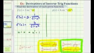 Ex 1 Derivatives of Inverse Trig Functions [upl. by Lois]