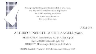 BERN Recital Arturo Benedetti Michelangeli piano 17 March 1975 [upl. by Sucramel]