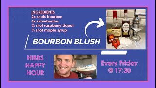 How to make Bourbon Blush Whiskey Cocktail with Strawberries Raspberry Liquor amp Maple Syrup [upl. by Ohnuj]