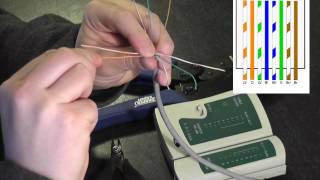 How to wire a RJ45 Plug onto Cat5 Cable HD [upl. by Thielen683]