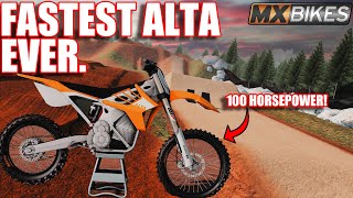 RIDING AN ALTA BUT IT HAS OVER 100 HORSEPOWER IN MXBIKESCAN WE HIT 100MPH [upl. by Eenwahs502]