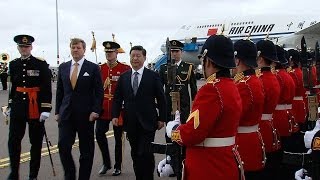 Militair ceremonieel bij aankomst Chinees staatshoofd op Schiphol [upl. by Aitak]