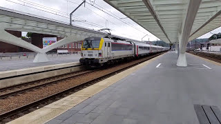 NMBSSNCB Class 18 HLE 18 no 1855 departing from Liege Guillermins Station on 21615 [upl. by Herstein]