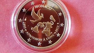 2 euro € MONACO 2013 20eme anniversaire admission à l ONU [upl. by Merrill671]