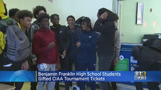 Benjamin Franklin High students gifted CIAA Tournament tickets [upl. by Anilad]