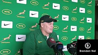 SPRINGBOKS Rassie Erasmus on Sacha FeinbergMngomezulu quothe is captaincy materialquot [upl. by Atiuqin]