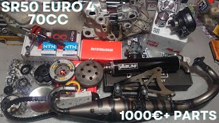 1000€ Piaggio Setup Aprilia SR50R Malossi Sport 70cc First Run amp Assembly [upl. by Acinad]