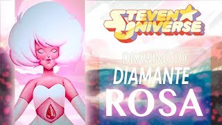 DIBUJANDO A DIAMANTE ROSA STEVEN UNIVERSE  Marco raffine Colored pencils [upl. by Abekam]