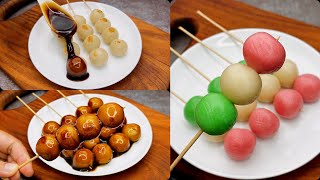 Homemade Dango RecipeChewy Japanese Dumpling Dessert Mitarashi Dango amp Hanami Dango without Tofu [upl. by Alberta126]