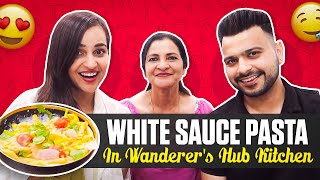 My first cooking in wanderers hub kitchen  white sauce pasta [upl. by Lyndon]