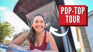 Pop Top Camper Van Tour  ULTIMATE Vanlife Addition  Austops Scenic Canvas VWT4 [upl. by Kaycee]