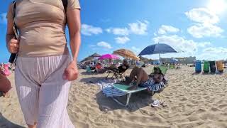 VR 360° Beach Walking Look Around Bogatell Beach 08 07 2024 [upl. by Gentes]