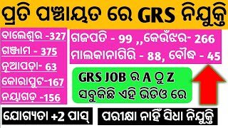 GRS ପଦବୀ ରେ ନିଯୁକ୍ତିODISHA GRS JOB 2024 GRS JOB ONLINE APPLY [upl. by Stulin732]