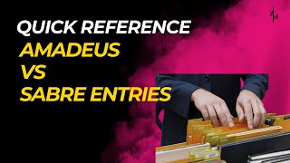 AMADEUS VERSUS SABRE CRYPTIC ENTRIES  QUICK REFERENCE GUIDE  AMADEUS VS SABRE  1A VS 1S  GDS [upl. by Irehs]