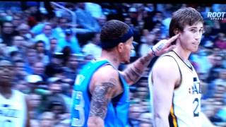 Delonte West Technical Foul vs Jazz  Pokes Gordon Hayward in the Ear [upl. by Barsky]