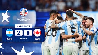 ARGENTINA 20 CANADÁ  HIGHLIGHTS  CONMEBOL COPA AMÉRICA USA 2024™ [upl. by Gilbertine]