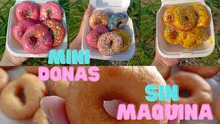 Mini donas caseras fritas  Mini donas sin maquina Mini donas sin molde Glaseado para donas [upl. by Averil]