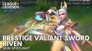 Prestige Valiant Sword Riven Skin Spotlight  Wild Rift [upl. by Alick]