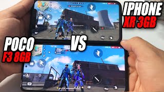 XIAOMI POCO F3 8GB vs IPHONE XR en FREE FIRE [upl. by Laird598]