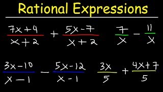 Adding and Subtracting Rational Expressions With The Same Denominators [upl. by Iilek396]