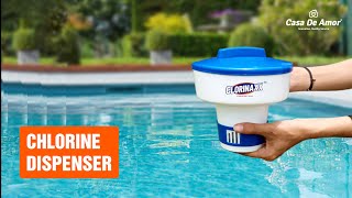 How to Use Floating Swimming Pool Chlorine Dispenser  Holder  Easy to Use Lightweight [upl. by Tesil]