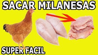 Como sacar milanesas de pechuga y de muslo en un pollo [upl. by Atinhoj]