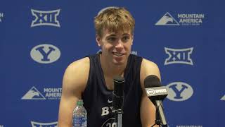 Dallin Hall  BYU Mens Basketball  Press Conference  October 3 2023 [upl. by Ythomit174]