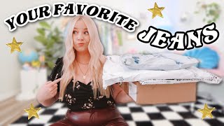 i tried on YOUR favorite jeans 👖subscribers pick my jeans [upl. by Duyne]