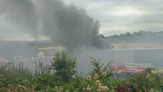 KFC Evesham on fire Fears of burning petrol station next to it [upl. by Bunce]