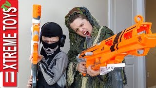 Nerf Battle Black Ops Edition Cole Attacks Ethan with a Nerf Modulus Blaster [upl. by Ocicnarf]