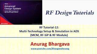 RF Design12 MultiTechnology Setup and Simulation in ADS [upl. by Atekal]