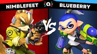 Nimblefeet Fox vs Blueberry Inkling  Super Smash Bros Ultimate Amiibo Fights [upl. by Olram409]