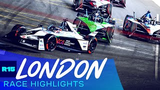 CHAOS in London as NEW Champion crowned  2023 Hankook London EPrix  Race Highlights [upl. by Zurek]