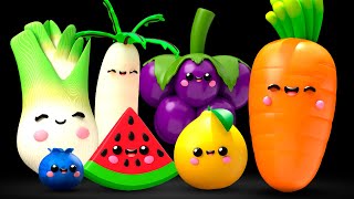 Dancing Fruit and Vegetables 🍎🍊🍋‍🍏🍇 Sensory Video [upl. by Ahsikrats]